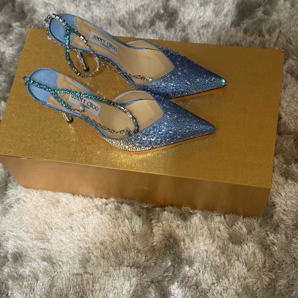 Blue Embellished Women Shoes - Picture 3 of 3